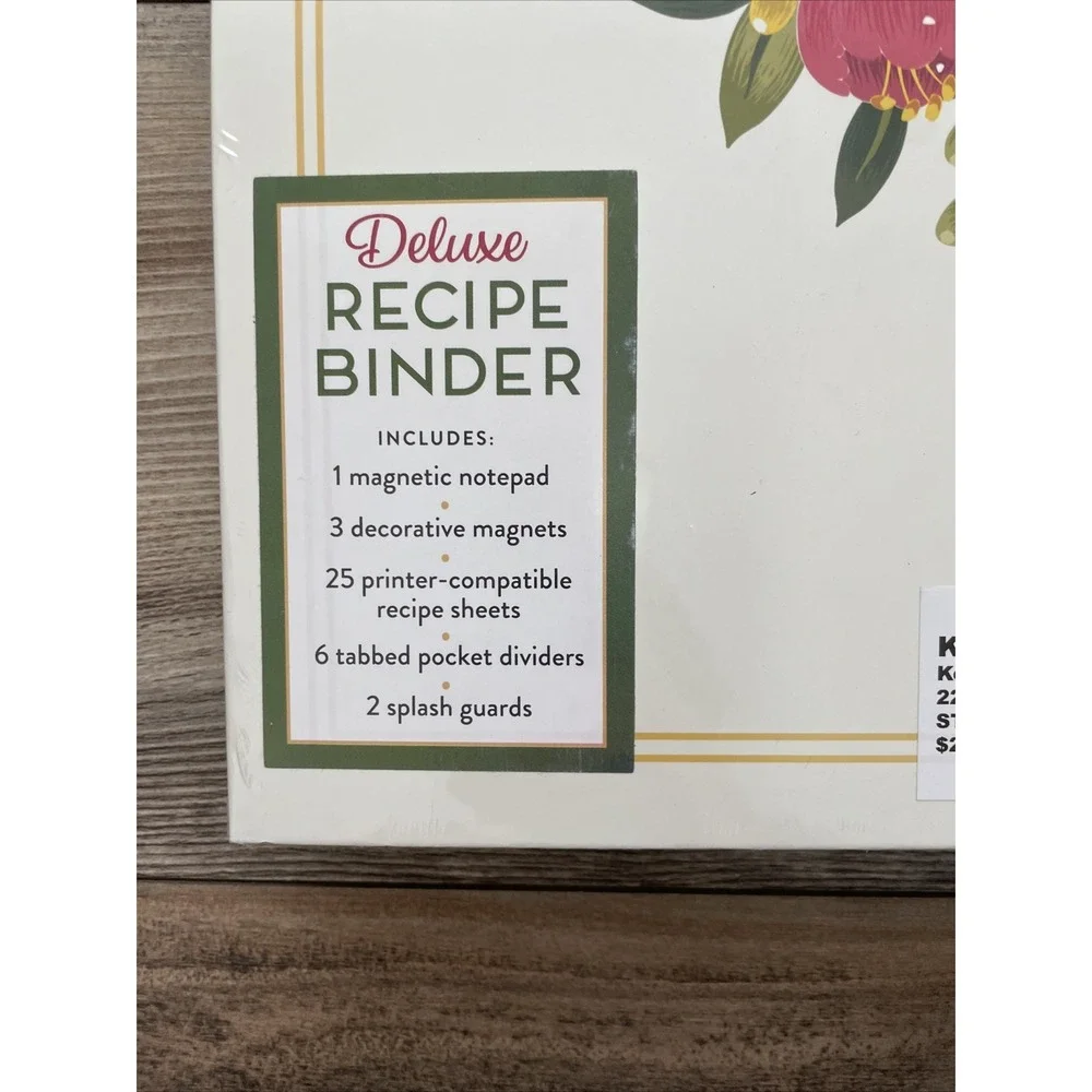 New Seasons Deluxe Recipe Binder Set Floral Magnets Cards Dividers 5806400